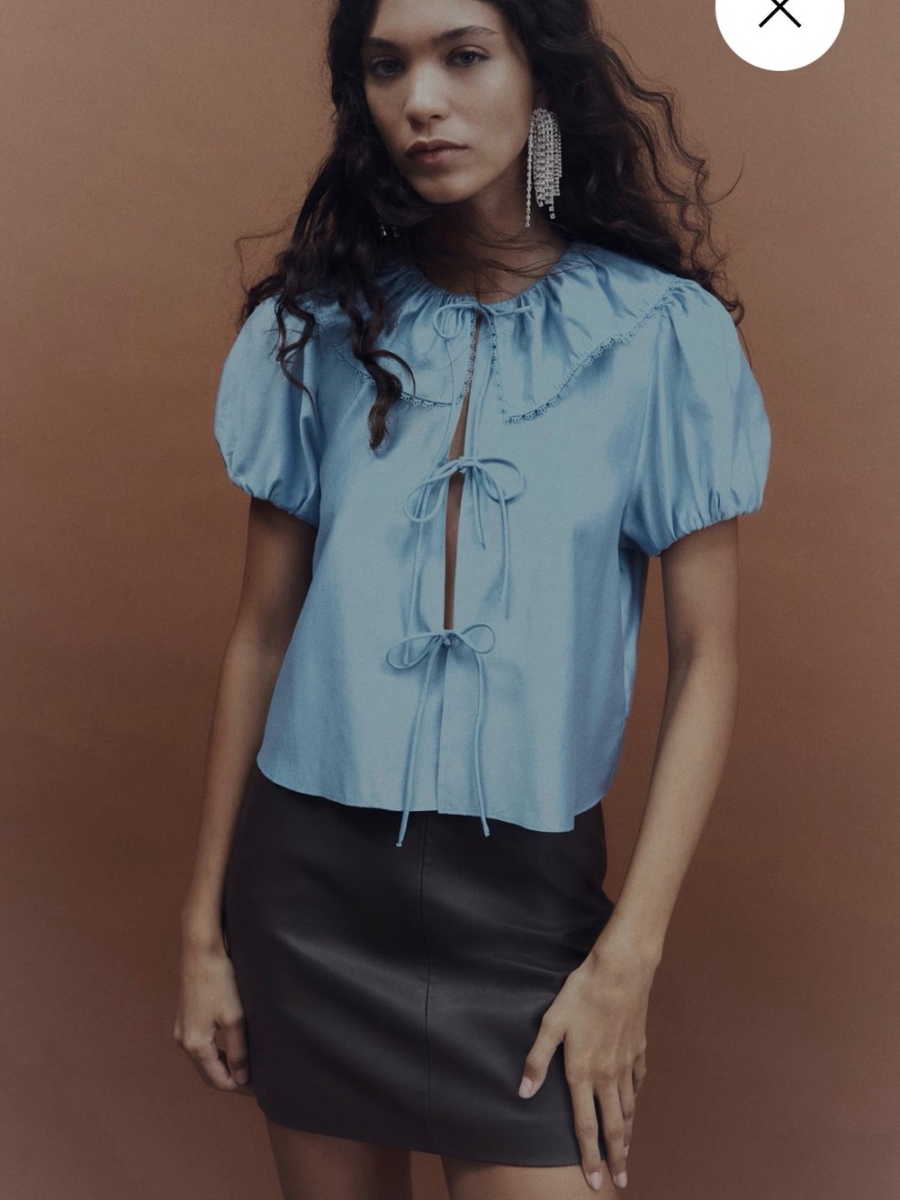 Tie-front blouse - Picture 4 of 7